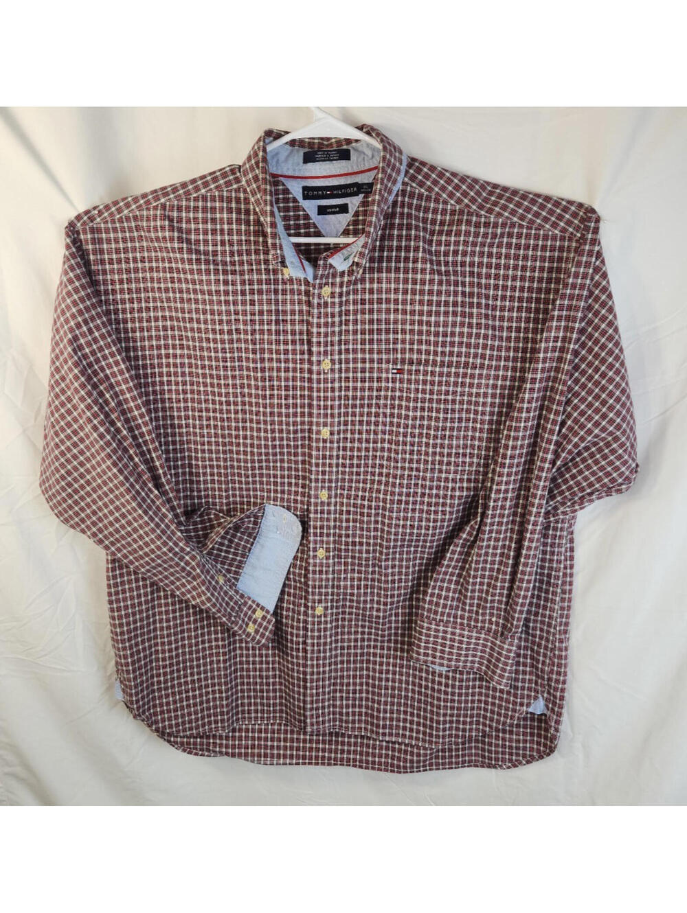Tommy Hilfiger Men's Size 2XL Shirt Button Down Plaid Long Sleeve Casual NWT